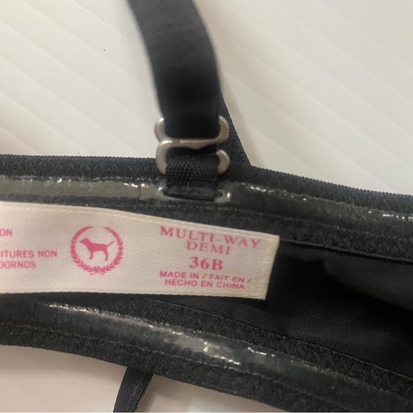 PINK Victoria's Secret Multi-Way Demi Bra Black 36B - Picture 5 of 10